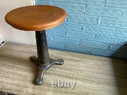 Antique Vintage Singer Stool Chair Cast Iron Industrial Swivel Original Sewing