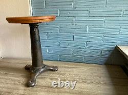 Antique Vintage Singer Stool Chair Cast Iron Industrial Swivel Original Sewing