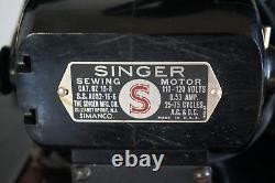 Antique/Vtg Ornate 1949 SINGER Motorized SEWING MACHINE BENTWOOD CASE BZ15-8