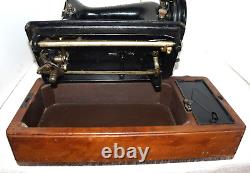 Antique/Vtg Ornate 1949 SINGER Motorized SEWING MACHINE BENTWOOD CASE BZ15-8