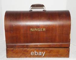 Antique/Vtg Ornate 1949 SINGER Motorized SEWING MACHINE BENTWOOD CASE BZ15-8