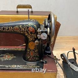 Antique Vtg Singer Model 66 Red Eye Sewing Machine BIRD Victorian Art Deco