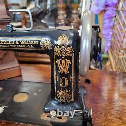 Antique Wheeler & Wilson Sewing Machine W9 Pre 1930 With Extras
