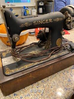 Antique portable electric singer sewing machine
