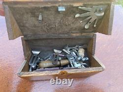 Antique singer pedal sewing machine with Oak Wooden Puzzle Box & Parts, N523041