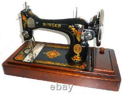 Antique vintage Singer 128K sewing machine La Vencedora rare wood stand