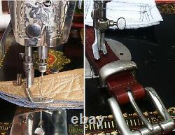 Astounding Antique Singer model 66 Red Eye sewing machine, back clamp atchm, 1915