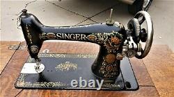 BEAUTIFUL Antique 1911 Singer 66-1 TREADLE Sewing Machine 7 Drawers GREAT Shape