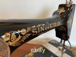 Beautiful 1906 Singer Treadle Sewing Machine Head 27 Pheasant Sews Perfect