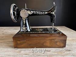 Beautiful 1909 Singer 27 Pheasant Sewing Machine Treadle Head Tested with Base
