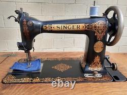 Beautiful 9W7 Singer Sewing Machine On A 7 Drawers Cabinet, Tested, Working