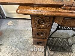 Beautiful Antique Treadle Singer Sewing Machine. 6 Drawer Model