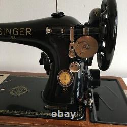 Centennial Singer Sewing Machine Model 128K with Bentwood Case & Knee Lever