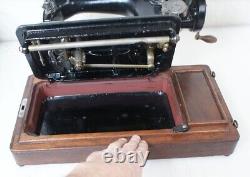 Coffin Case 1911 Singer 28(k) 28 Antique VS Hand Crank Sewing Machine 128 27 127