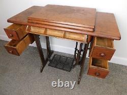 Complete 1934 Antique Singer Treadle Sewing Machine OAK Cabinet SHIPS FAST 3 BOX