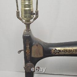 Custom Antique Singer Sewing Machine Table Lamp With Shade WORKING