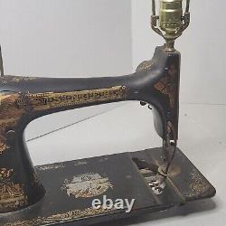 Custom Antique Singer Sewing Machine Table Lamp With Shade WORKING