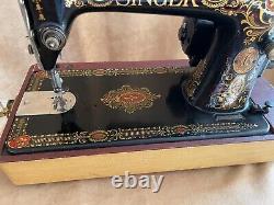 Electric WORKS Antique Singer 66 Sewing Machine Red Eye Heavy Duty pedal case
