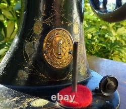 Fiddle Base 1884 Singer Improved Family Sewing Machine Interesting & Very Rare