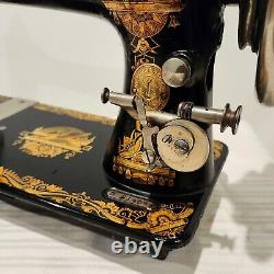 Gorgeous 1909 Singer Treadle Sewing Machine Head Sphinx 27 Full Test Sews A+