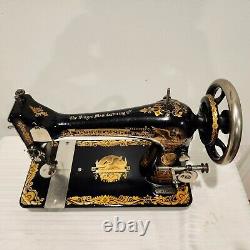 Gorgeous 1909 Singer Treadle Sewing Machine Head Sphinx 27 Full Test Sews A+