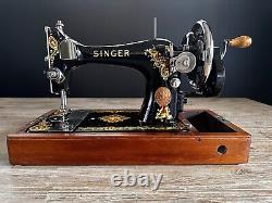 Gorgeous 1919 Singer 128 La Vencedora Sewing Machine Vtg Hand Crank Fully Tested