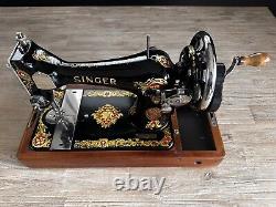 Gorgeous 1919 Singer 128 La Vencedora Sewing Machine Vtg Hand Crank Fully Tested