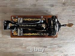 Gorgeous 1919 Singer 128 La Vencedora Sewing Machine Vtg Hand Crank Fully Tested