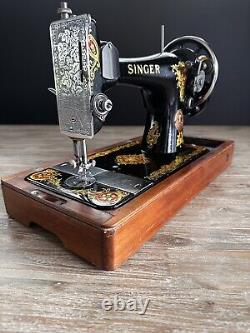 Gorgeous 1919 Singer 128 La Vencedora Sewing Machine Vtg Hand Crank Fully Tested