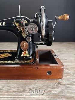 Gorgeous 1919 Singer 128 La Vencedora Sewing Machine Vtg Hand Crank Fully Tested