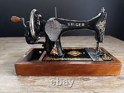 Gorgeous 1919 Singer 128 La Vencedora Sewing Machine Vtg Hand Crank Fully Tested