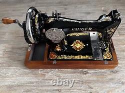 Gorgeous 1919 Singer 128 La Vencedora Sewing Machine Vtg Hand Crank Fully Tested