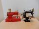 Lot Of 2 Antique Vintage Miniature Working Child's Sewing Machines Singer Casige