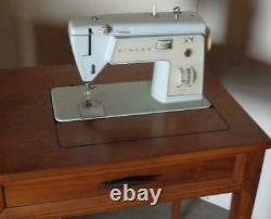 MID CENTURY Singer Model 417 Sewing Machine With Built In Sewing Table- VGC