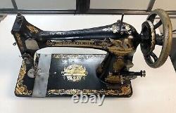 Old Vintage 1902 Treadle Singer Sewing Machine Working Golden Egyptian Sphinx