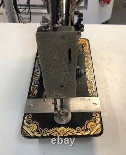 Old Vintage 1902 Treadle Singer Sewing Machine Working Golden Egyptian Sphinx