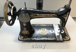 Old Vintage 1902 Treadle Singer Sewing Machine Working Golden Egyptian Sphinx