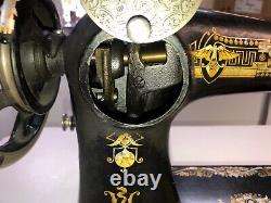 Old Vintage 1902 Treadle Singer Sewing Machine Working Golden Egyptian Sphinx