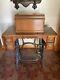 Rare 1894 Antique Singer Pedal Sewing Machine Table & 7 Drawers And More