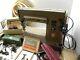 Rare Vtg Singer 301a Slant Needle/long Bed Sewing Machine With Case & Xtras
