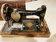 Rare Antique 1919 Model 27/28 Singer Sewing Machine Withcase, Decals. Sn# G7628835