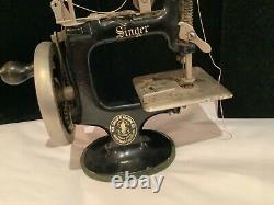 Rare Antique Authentic Signed Singer Miniature Working Sewing Machine No Res