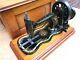 Rare Antique Singer 12k Fiddle Base Hand Crank Sewing Machine With Japanning