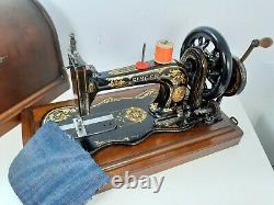 Rare Antique Singer 12k Fiddlebase Sewing Machine, Full Service & Sews Perfectly