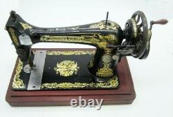 Rare Antique Singer Sewing Machine Hand Cranked 27k 1912 Sphinx Decals Working