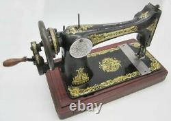 Rare Antique Singer Sewing Machine Hand Cranked 27k 1912 Sphinx Decals Working