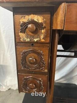 Rare Pre 1930'ss Antique Singer Model 99 Sewing Machine Cabinet Will Ship