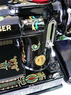 Rare Singer Featherweight 221 Sewing Machine, with 1920's RED EYE Displays