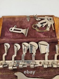 Rare Singer Sewing Machine Machinist Tool Set in Wooden Box Patented 1889