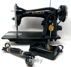 Rare VINTAGE SINGER 15-91 Sewing Machine Gear Drive Potted Motor Leather Antique